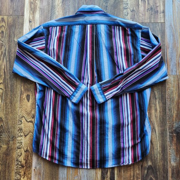 Polo Jeans Co. Ralph Lauren Multicolor Stripe Shirt Button Long Sleeve Cotton - Picture 4 of 6